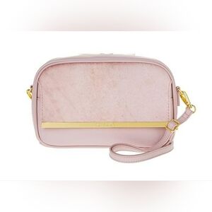 JOY & IMAN | Luxe Pink Blush Leather | Calf Hair Crossbody Bag